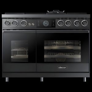 DACOR 48" Pro Dual-Fuel Steam Range, Graphite Stainless Steel, Natural Gas & Liquid Propane - DOP48C96DLM-KT