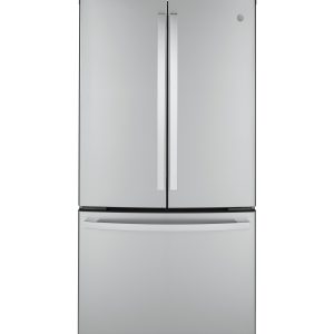 GE APPLIANCES GWE23GYNFS GE® ENERGY STAR® 23.1 Cu. Ft. Counter-Depth Fingerprint Resistant French-Door Refrigerator - GWE23GYNFS-KT