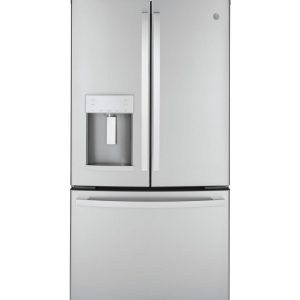 GE APPLIANCES GYE22GYNFS GE® ENERGY STAR® 22.1 Cu. Ft. Counter-Depth Fingerprint  - Resistant French-Door Refrigerator - GYE22GYNFS