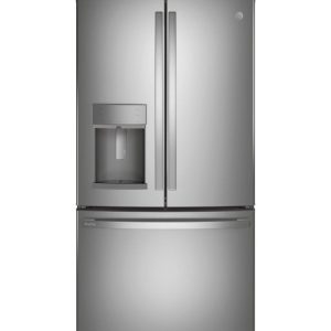 GE APPLIANCES PYE22KYNFS GE Profile™ Series ENERGY STAR® 22.1 Cu. Ft. Counter-Depth Fingerprint Resistant French-Door Refrigerator with Hands-Free AutoFill - PYE22KYNFS