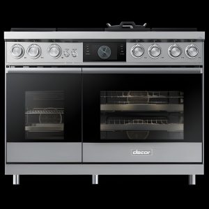 DACOR 48" Pro Dual-Fuel Steam Range, Silver Stainless Steel, Natural Gas & Liquid Propane - DOP48C96DLS-KT