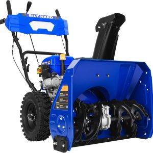 BILT HARD Snow Blower Gas Powered, 24 Inch 2-Stage Self-Propelled 212cc Engine with Electric Start, LED Headlight, 13" Snow Terrain Tires - TSA-0503