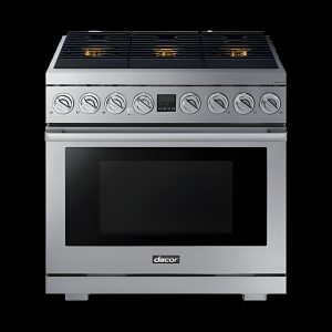 DACOR Transitional 36" Gas Range, Silver Stainless Steel, Natural Gas/Liquid Propane -