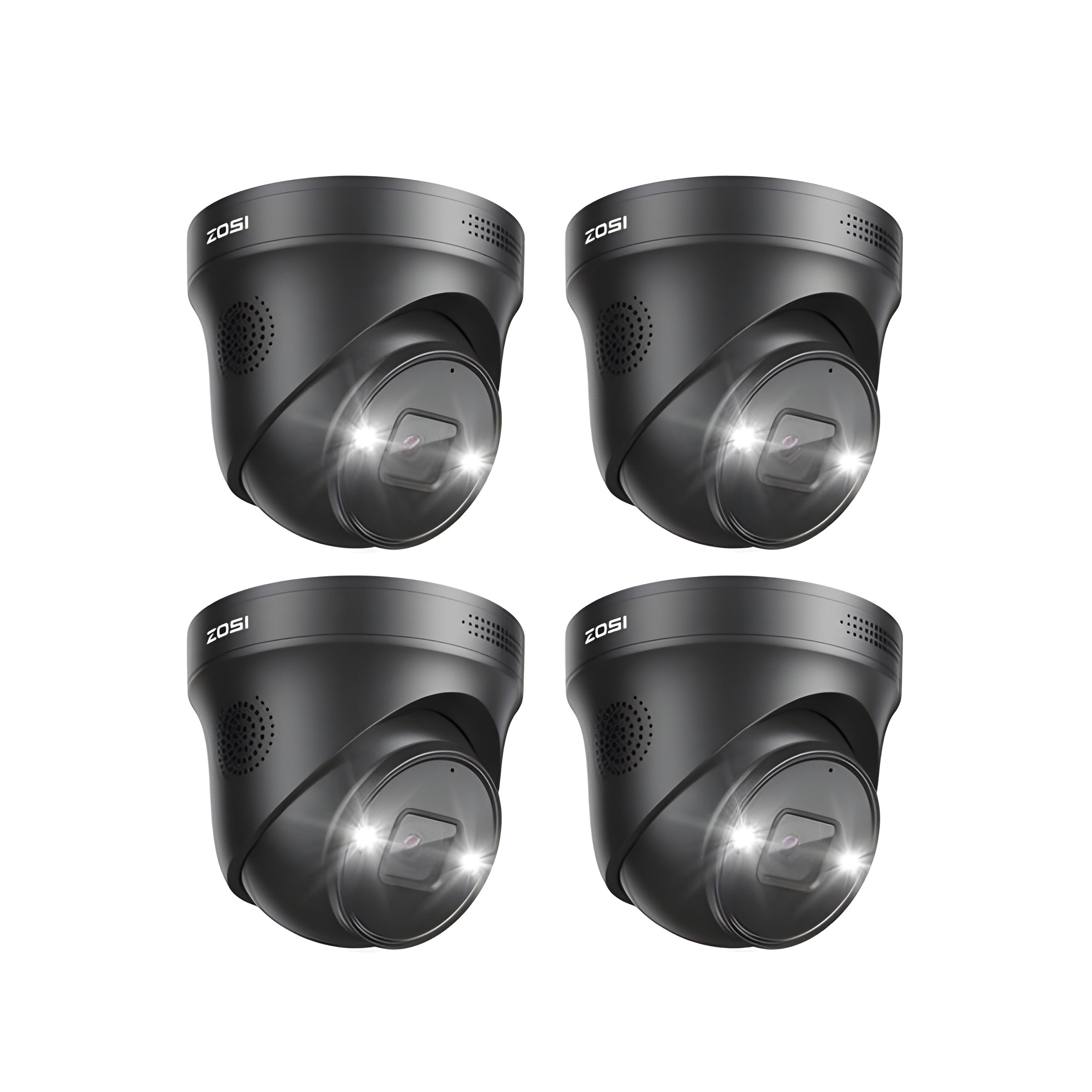 Zosi 4PCS 4K Add-on PoE Security Cameras, Person & Vehicle Detection, C225 - 4PCS 4K