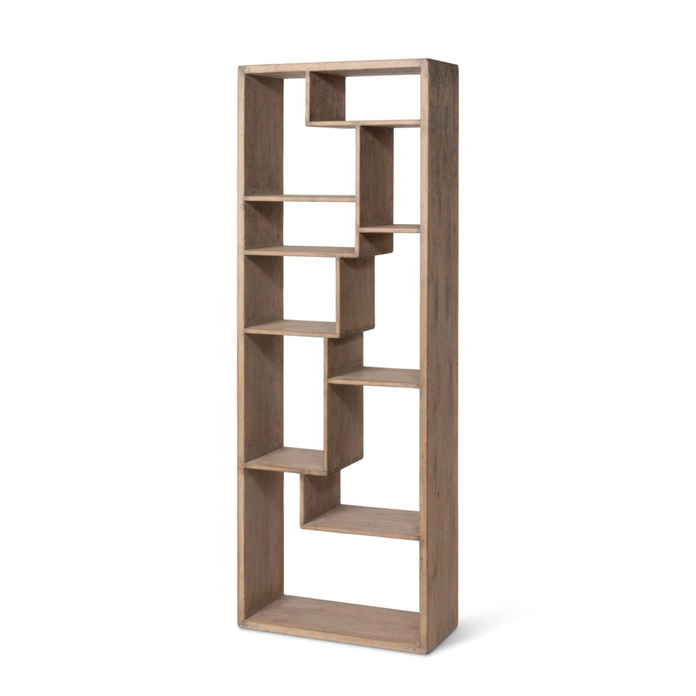 Park Hill Collections Coastal Cottage Geometric Wooden Etagere Bookshelf -  EFC20131