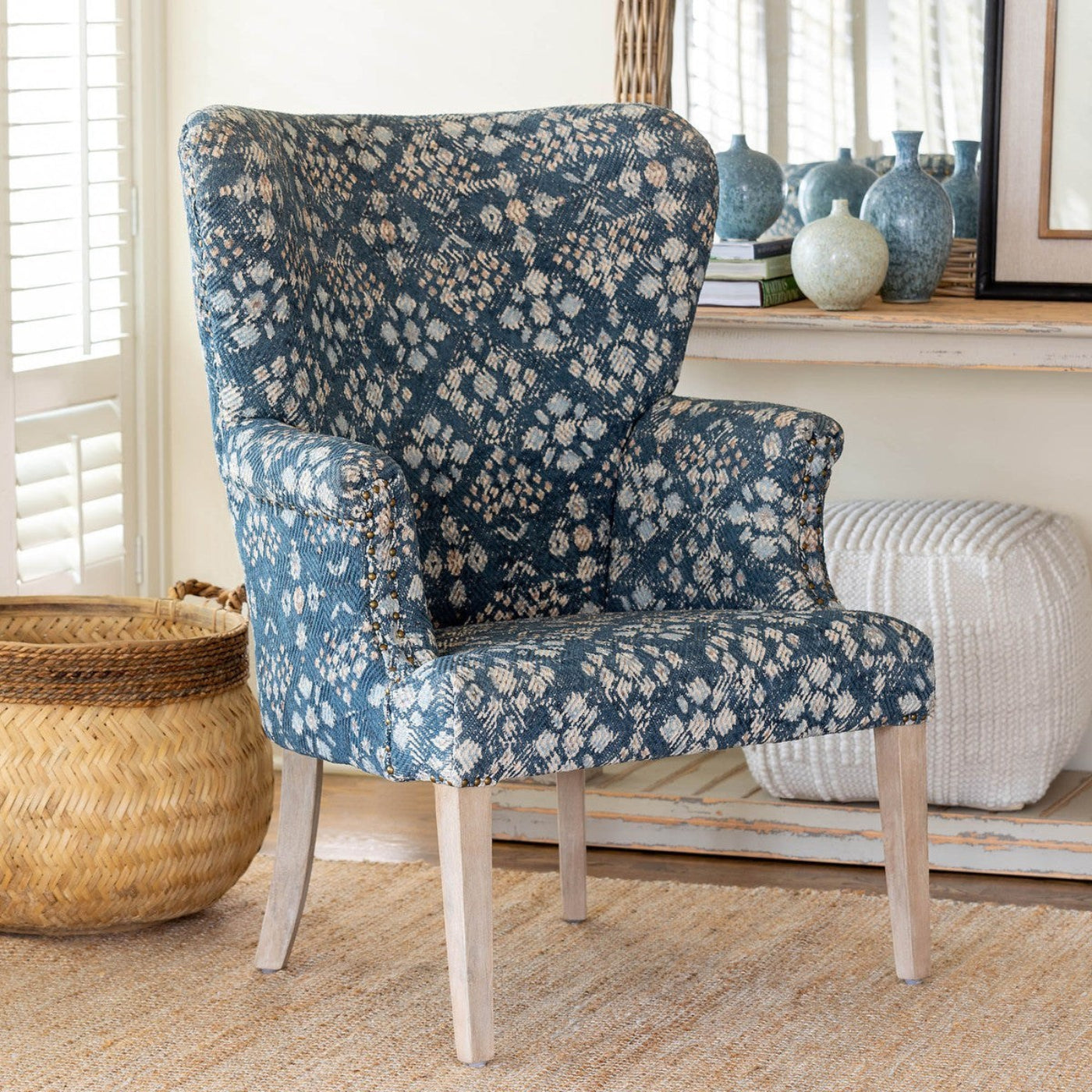 Park Hill Collections Coastal Cottage Estella Upholstered Arm Chair  - EFS06064