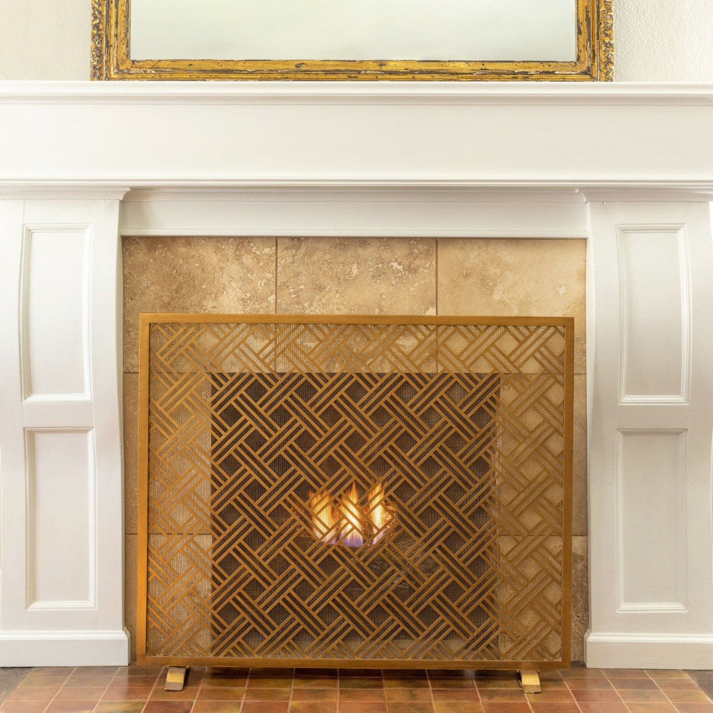 Park Hill Collection Urban Living Cross Hatch Fire Screen -  ERR26052