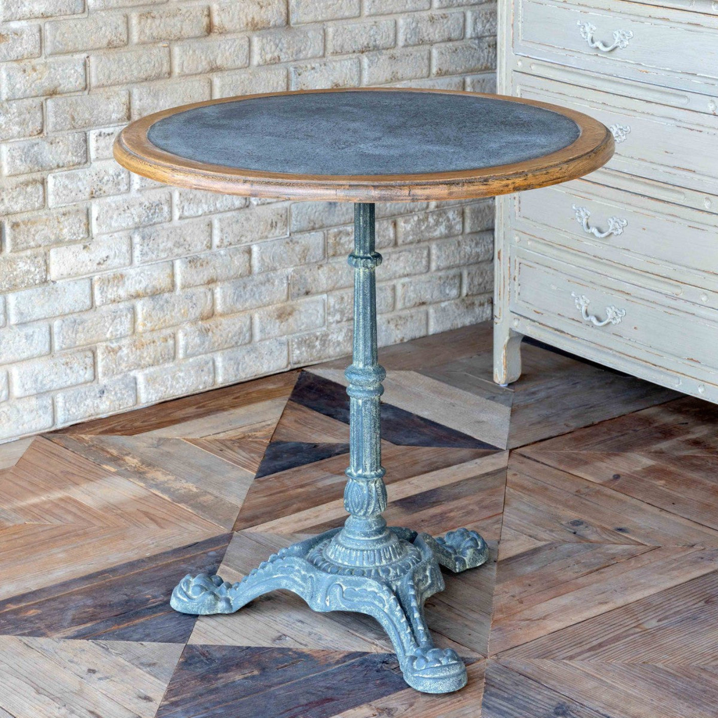 Park Hill Collection Zinc Topped Round Café Table -  EFT90235